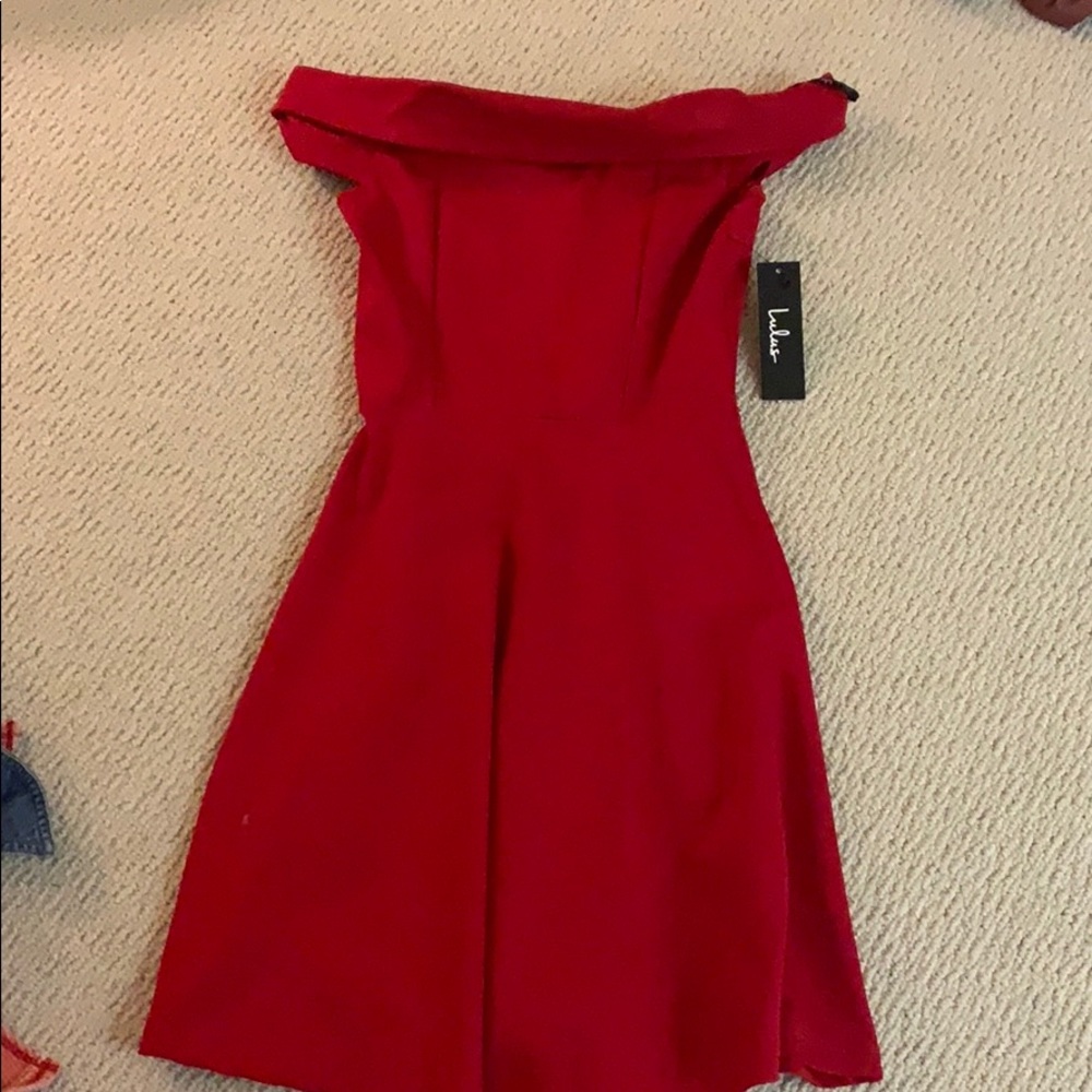red off the shoulder lulus dress